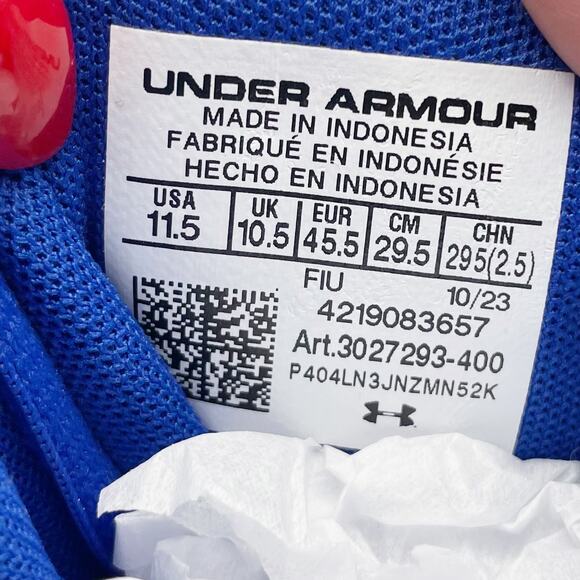 Under Armour Mens Spotlight Fran RM 4.0 Cleats US 11.5M EU 45.5 White Blue EUC - Picture 11 of 12